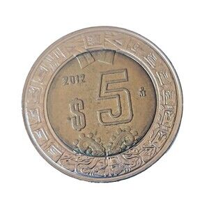 "Numeral" Hard 2 Find BU 5 Pesos Mx 2012 Without Hero Image, Original Luster